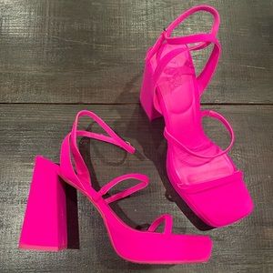 Zara Hot Pink Platform Heels